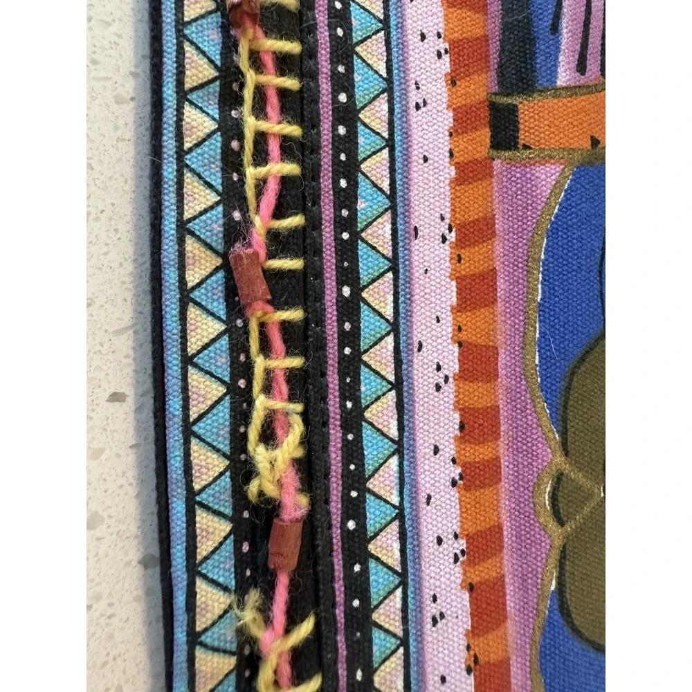 Laurel Burch Tres Gatos 3 Cats Feline Cutout Multicolor Cotton Fabric‎ Handbag